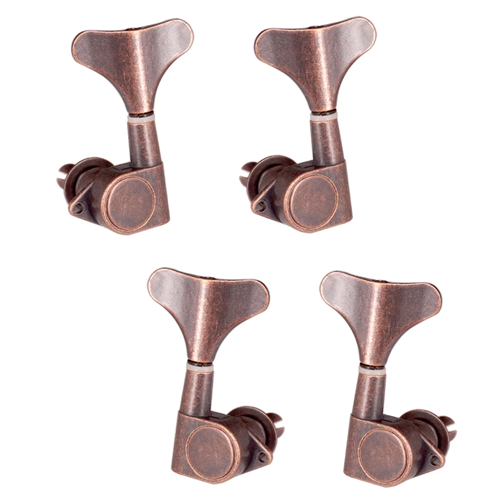 

Fish Tail Buttons Bass String Tuners Pegs keys Machine Heads 2L2R Red Bronze