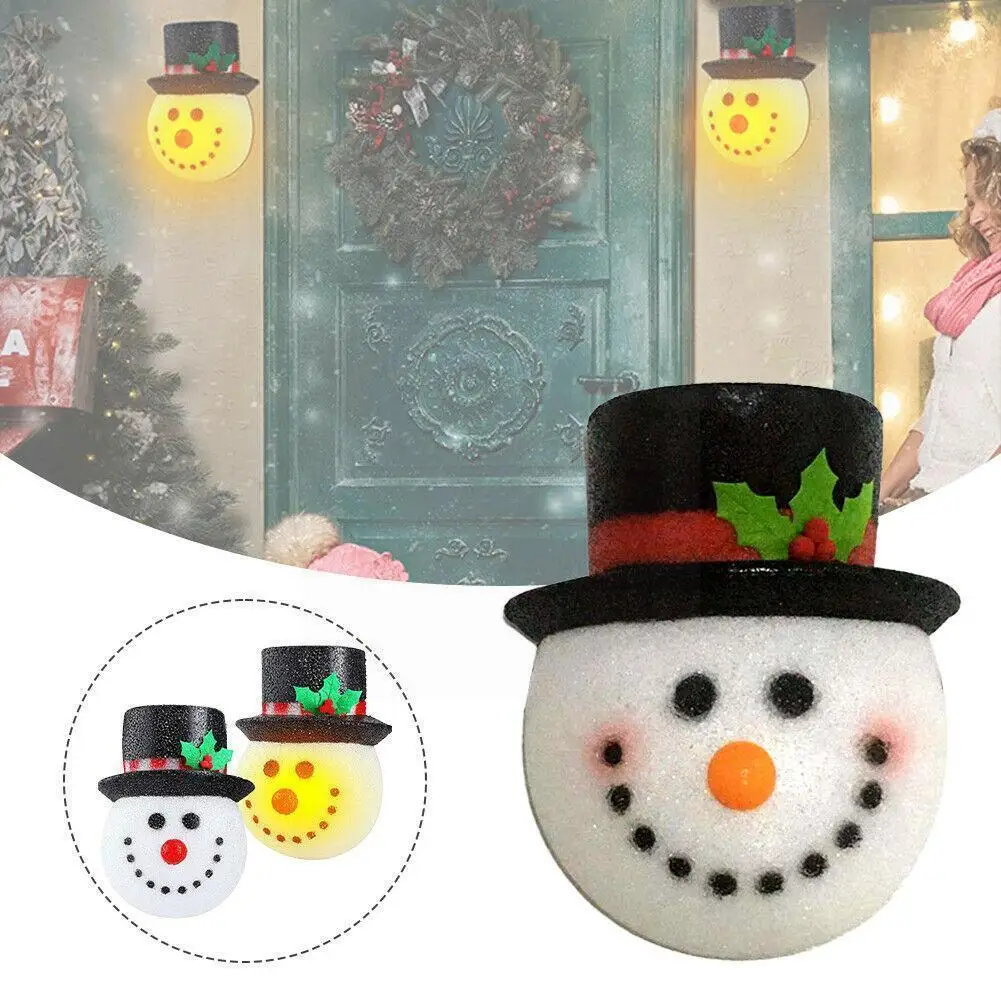 

Christmas hat snowman decoration lampshade door hanging lampshade pendant decoration snowman outdoor Cute decoration porch R3U7