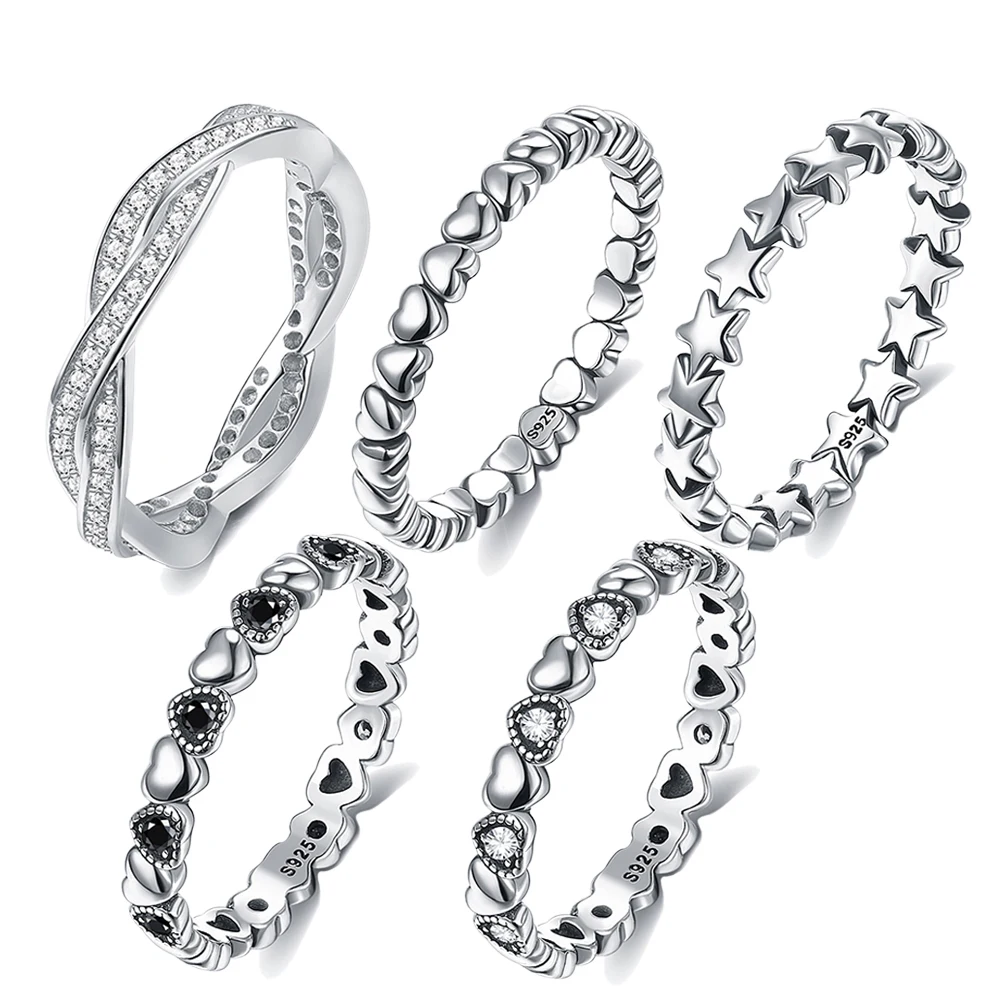 925 Sterling Silver Rings For Women New Fine Heart-Shaped Zirconia Ring Finger Classic Lady Jewelry Accessories Rings 2021 Trend