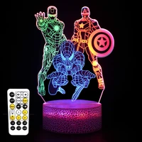 color changing night lamp 3d atmosphere light led lamp for kids toy birthday gifts super heroes