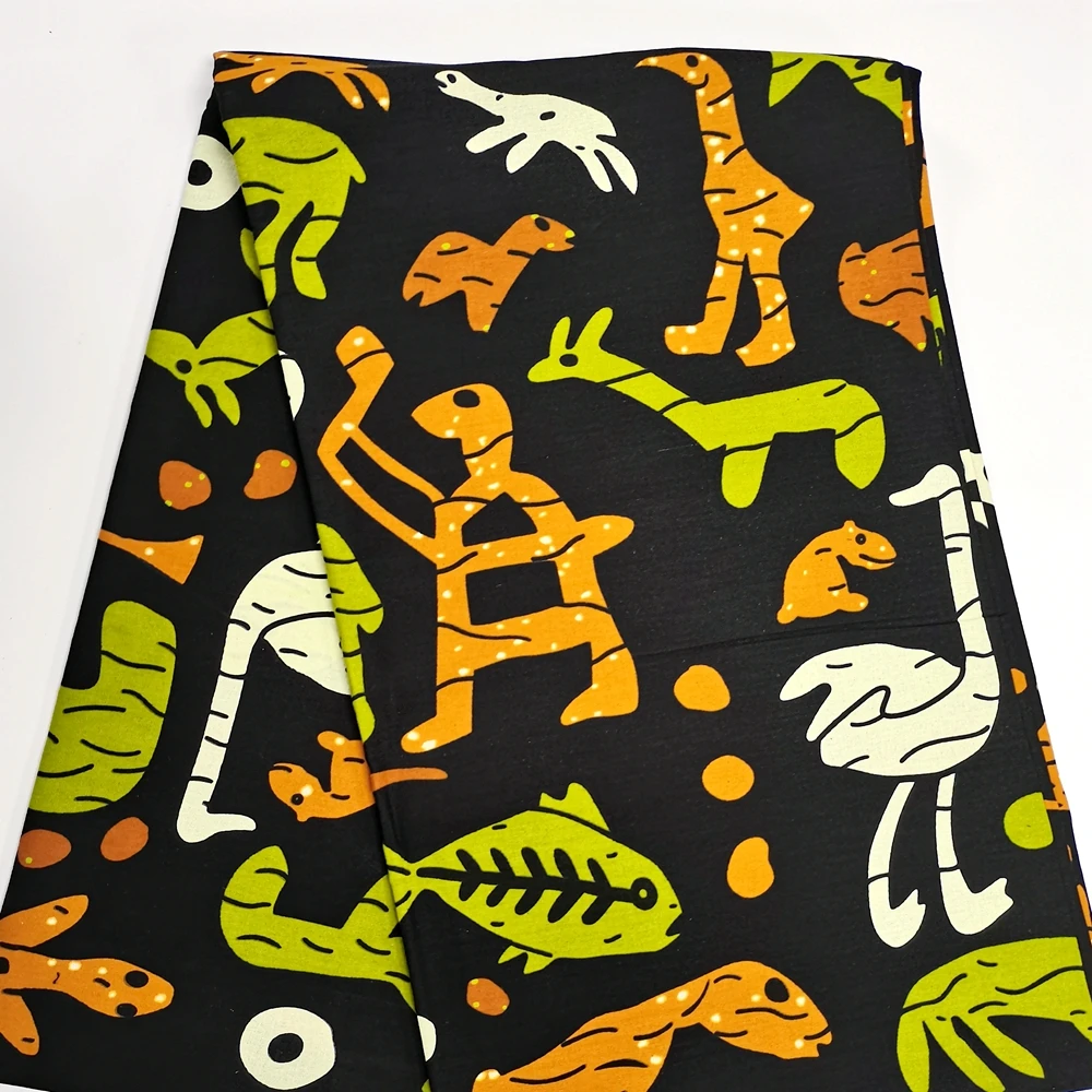 Лидер продаж африканская восковая ткань с анималистическим принтом 100% хлопковые