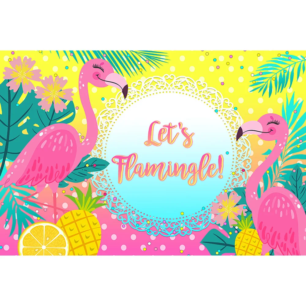 Фон для фотосъемки с изображением летнего Фламинго тропического леса украшение