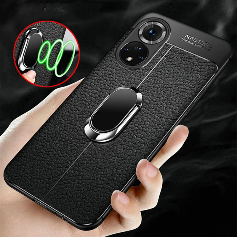 

Ring Holder Case For Honor 50 Cover Soft TPU Silicone Back Cover For Honor 50 Lite Shockproof Fundas