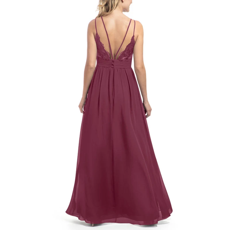 Тутовое платье подружки невесты шифоновое свадебное платье с разрезом Vestidos De Boda Invitada вечерние платья спагетти платье с бретельками
