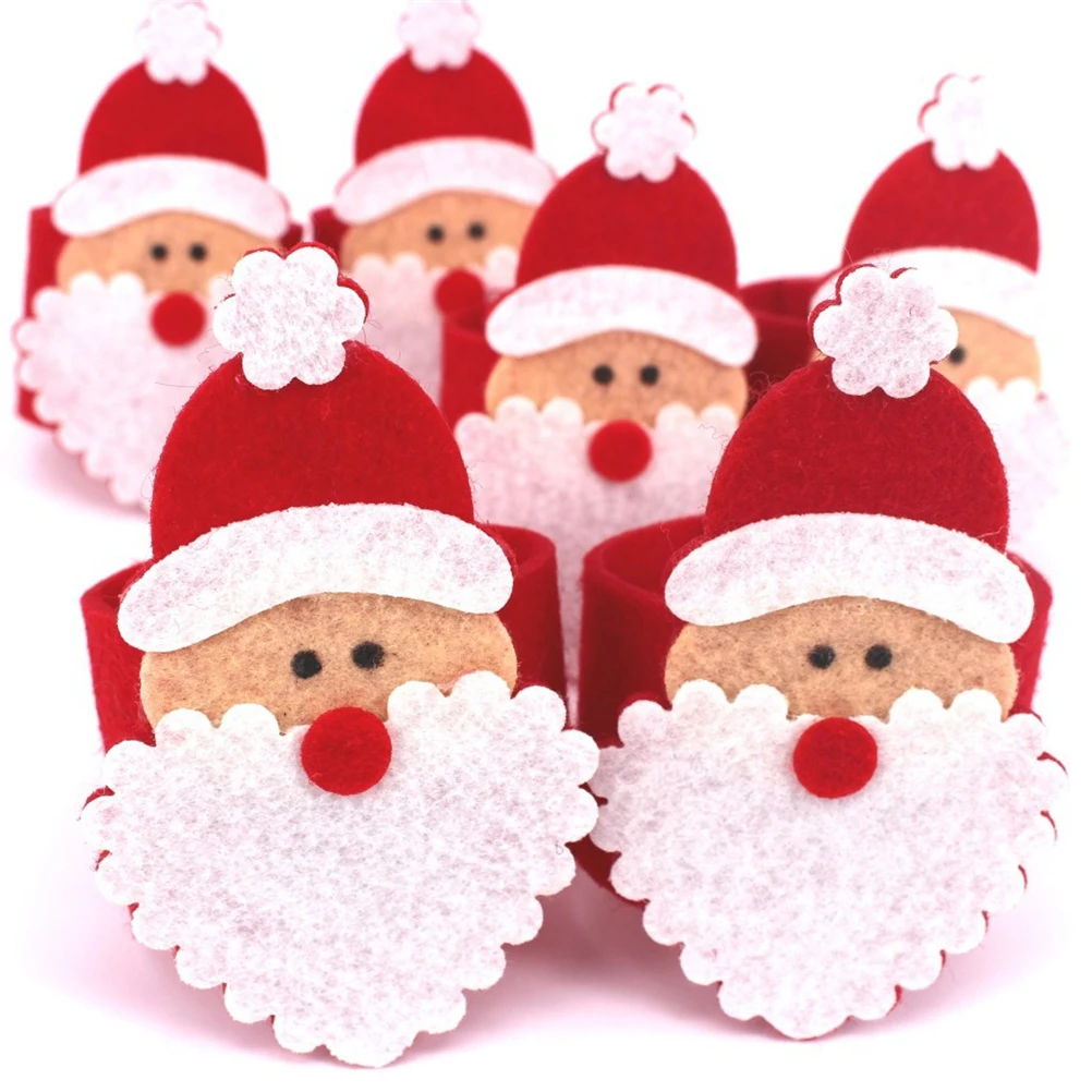 Горячая Распродажа рождественское кольцо для салфеток с Санта-Клаусом | Дом и сад