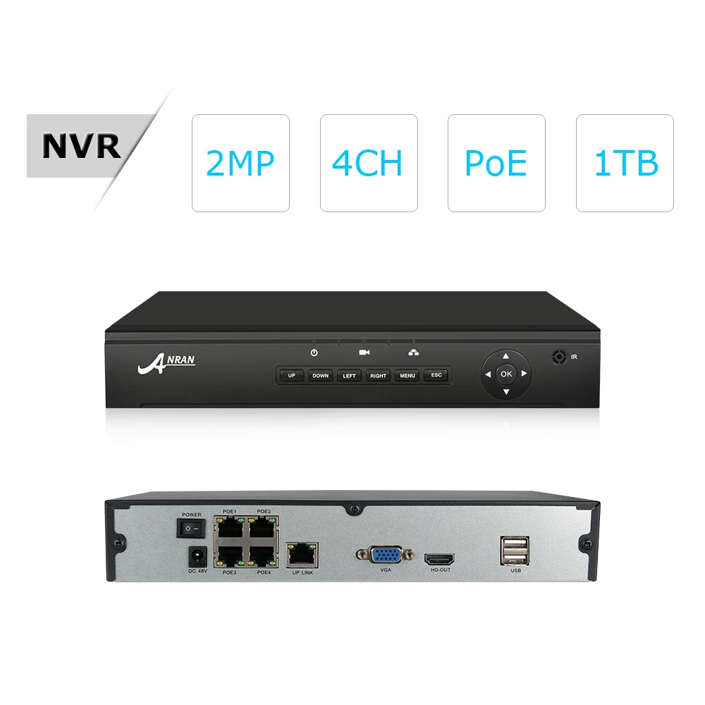 ANRAN CCTV камера система 4CH/8CH POE NVR комплект 48V ONVIF камера видеонаблюдения система HD IP Камера уличная система видеонаблюдения