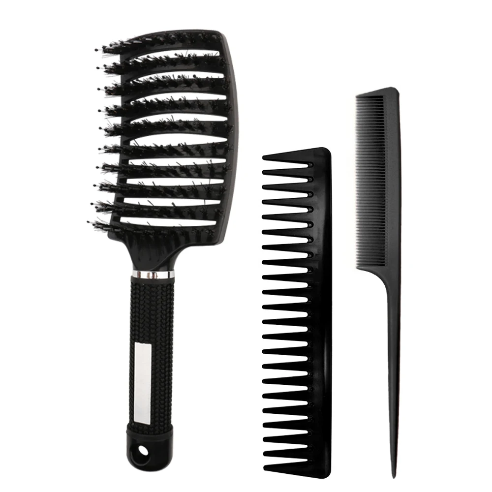 

3Pcs Brosse Detangling Hair Brush Demelante Comb Set Female Scalp Massage Comb Brosse Demelante Detangling Hair Barber Accessory