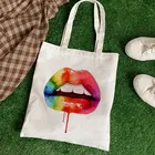 Летние сумки на плечо с красочным принтом губ 2020, красивая сумка в стиле Харадзюку, новая модная сумка-мессенджер, большая женская сумка Ulzzang, кошелек