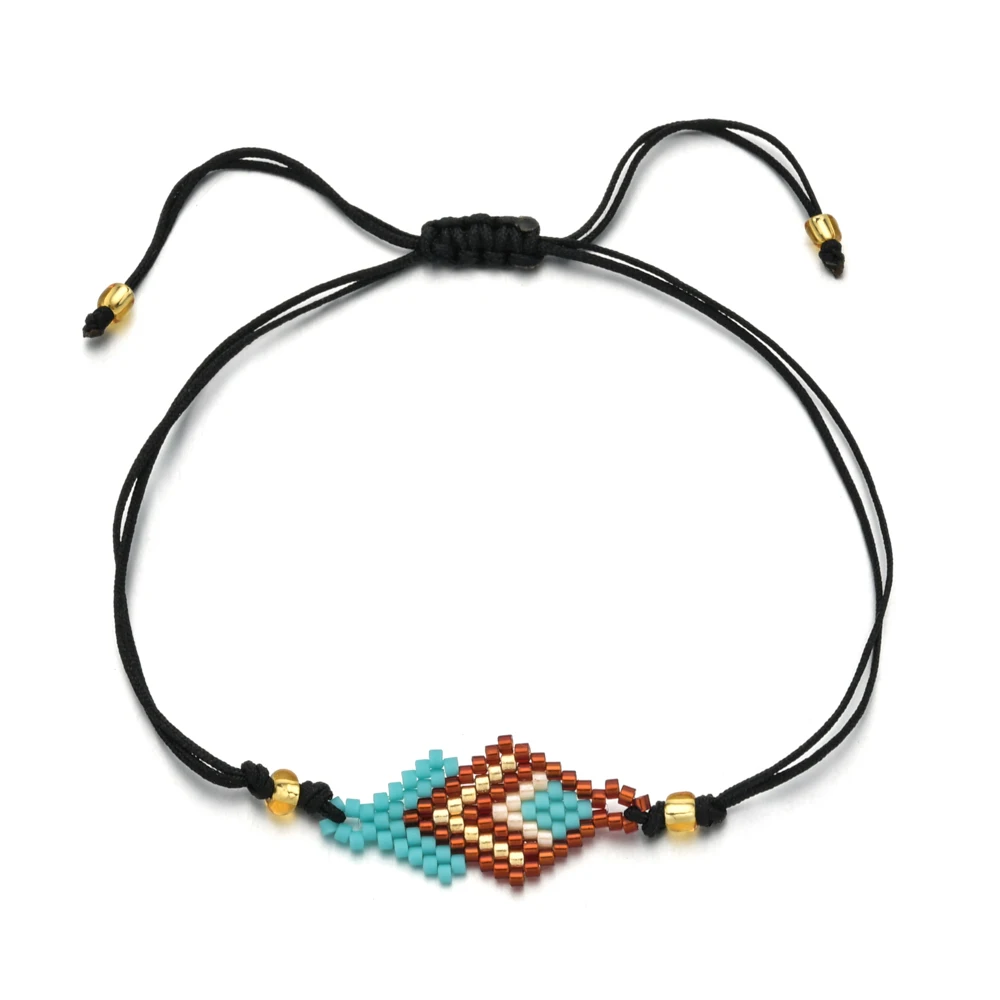 A16 Diy тканая веревка Miyuki браслет из бисера Boho Санта Клаус браслет с лосем простой ручной работы браслет дружбы для женщин Подарки - Окраска металла: A16