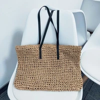 woven straw beach bags summer women handmade large capacity handbag bohemian travel female shopper shoulder bag casual tote