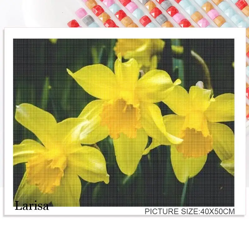 

Embroidery Cross Stitch 5D Diy Diamond Painting Beautiful Flowers Square Round Diamond Home Decoration Handmade Wall Art