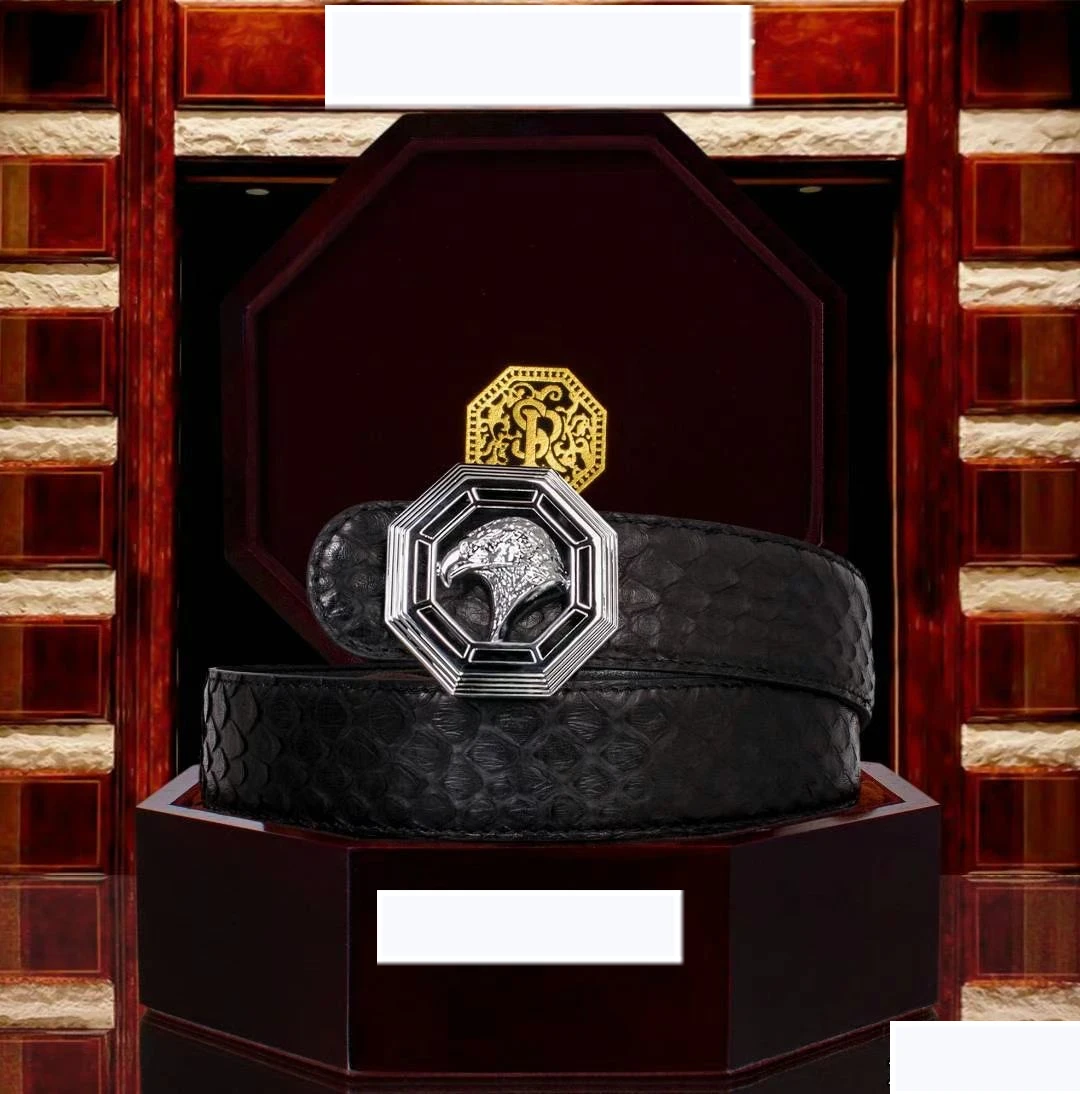 Ремень миллиардера из змеиной кожи мужской 2021 новый стиль модная металлическая