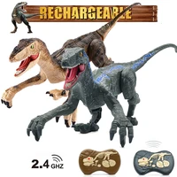 2 4g rc dinosaur toys jurassic remote control dinosaur toy simulation walking rc robot with lighting sound dino kids xmas gift