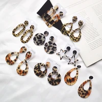 new leopard print series earrings simple u shaped european and american exaggerated earrings cold wind geometric earrings women
