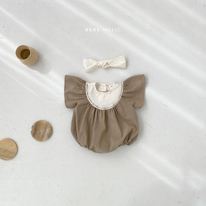 

2021 summer newborn baby romper cotton korean style bodysuit jumpsuit vintage one piece
