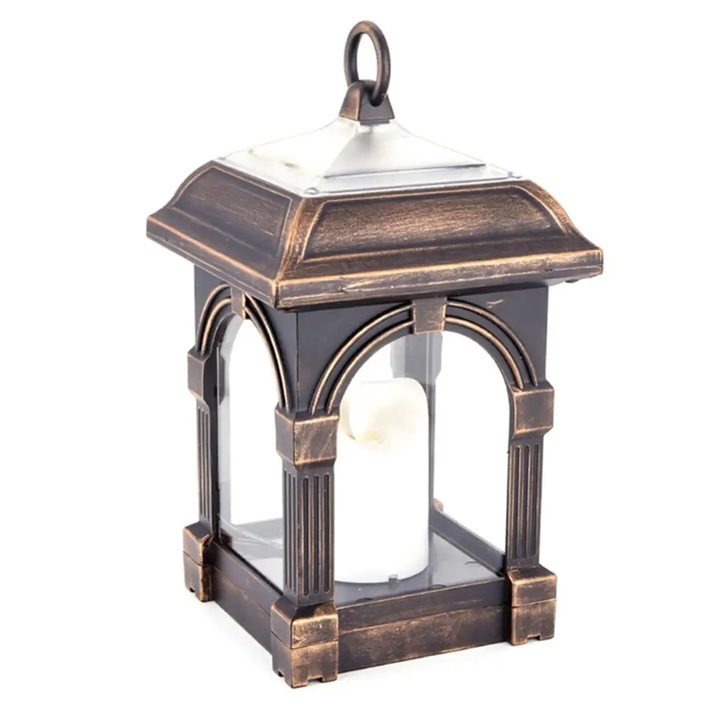 

Candle Lantern Shape Solar LED Light IP44 Waterproof Outdoor Home Hang Lamp Black Bronze Copper with Bracket 8 hours