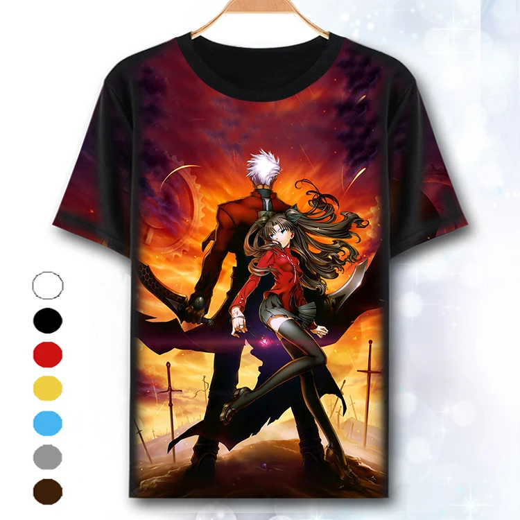 2019 модная Мужская/Женская уникальная Аниме Косплей Футболка Fate stay night с коротким