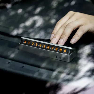 TITA Автомобильная Временная парковочная карта флуоресцентный оранжевый номер