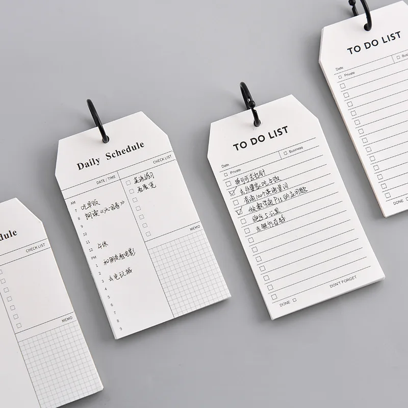 

52 Pages/Set Creative Stationery Ring-shaped Schedule Planner Multi-function Portable Memo Loose-leaf Note Pad 2 Options