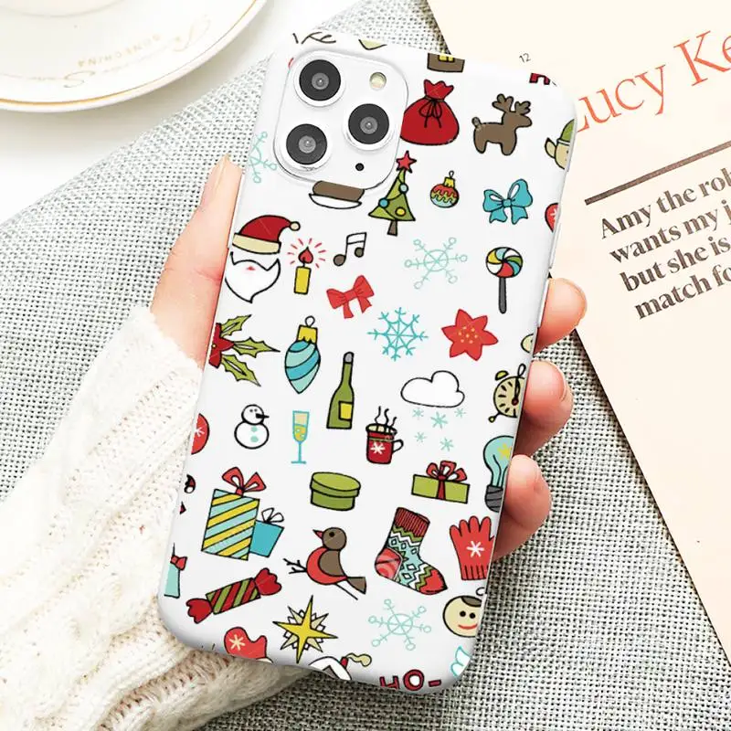 

Christmas Phone Case Liquid Silicone Phone Case for iPhone 11 Pro Max XR XS X Soft Candy Cover for iPhone 6 6S 7 8 Plus Cases