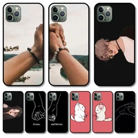 couple pattern phone case cover for iphone 12 pro max 11 8 7 6 s xr plus x xs se 2020 mini black cell shell