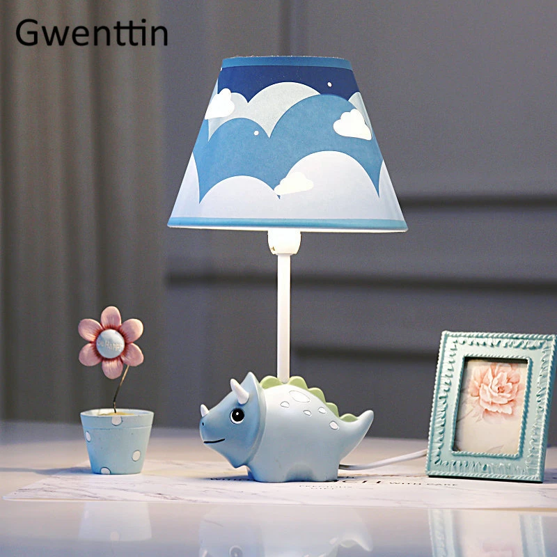 Мультяшные настольные лампы в виде динозавра для спальни кровати прикроватные