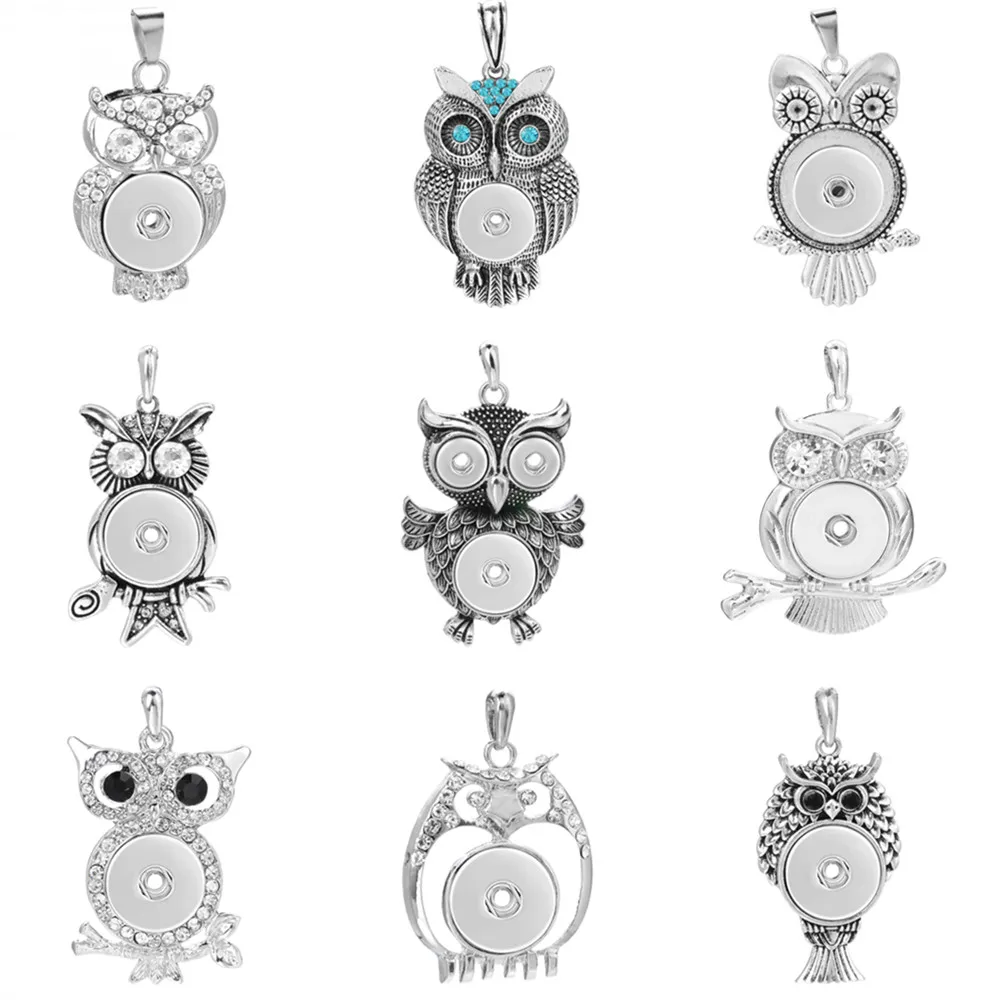 Новое ожерелье с подвеской Стразы металлические ожерелья совой подходит для 18 мм