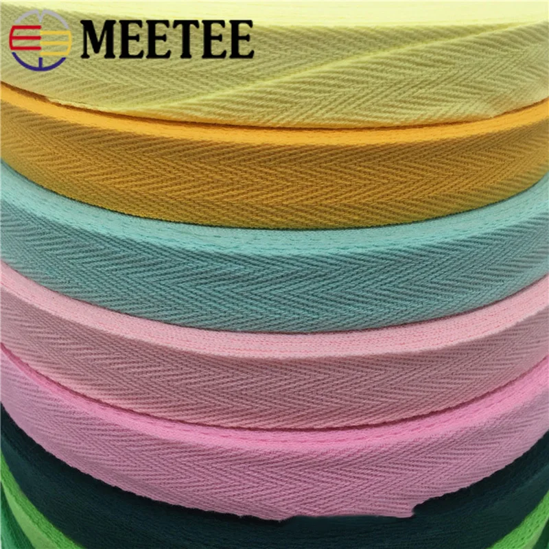 Meetee 1 рулон (45 метров) 2 см красочная хлопковая лента в елочку рюкзак ремень