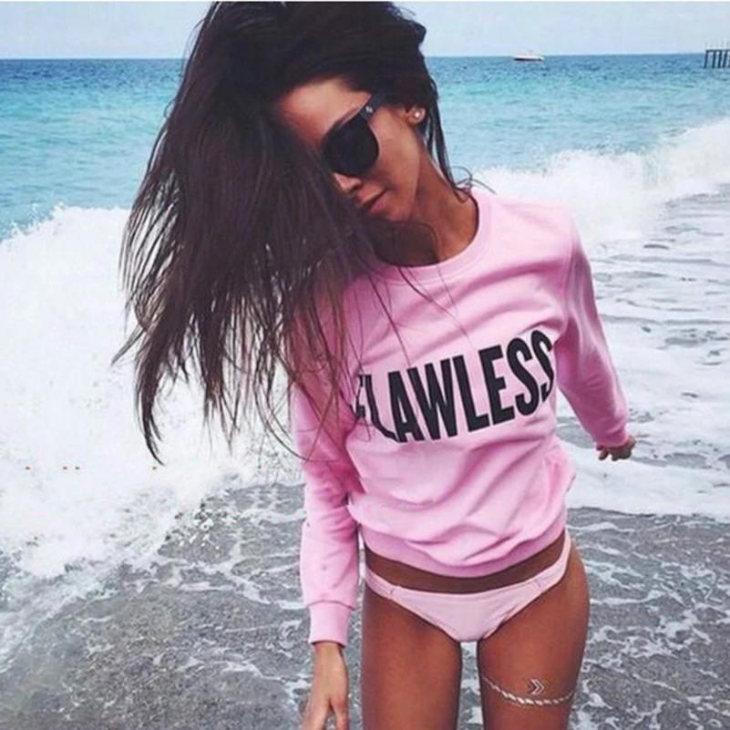 Безупречные толстовки с надписью свитшоты женские повседневные милые в стиле