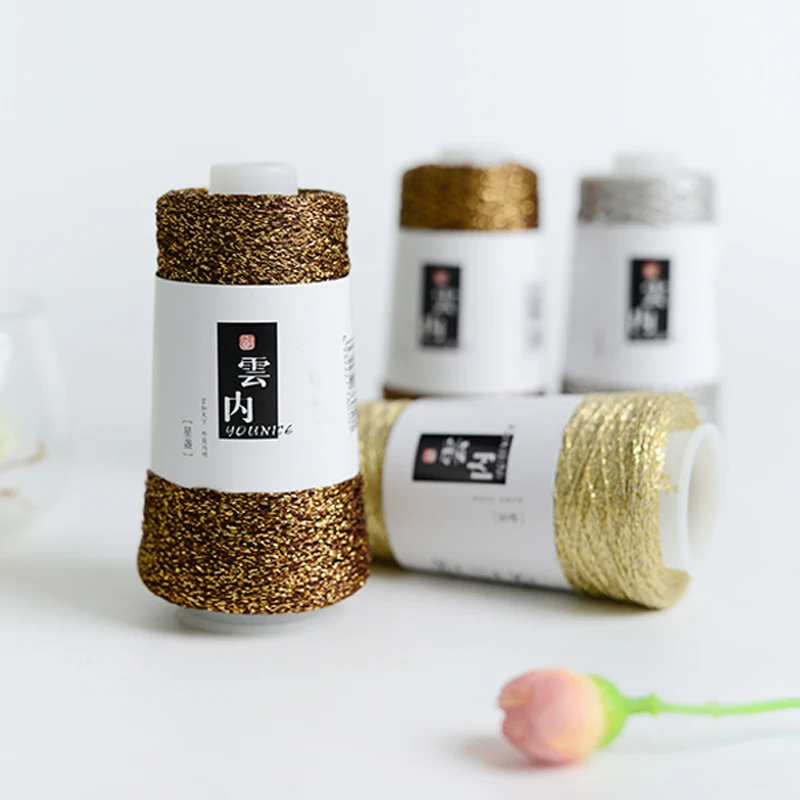 Новинка мягкая металлическая пряжа Уникальная Золотая нить шерстяная для