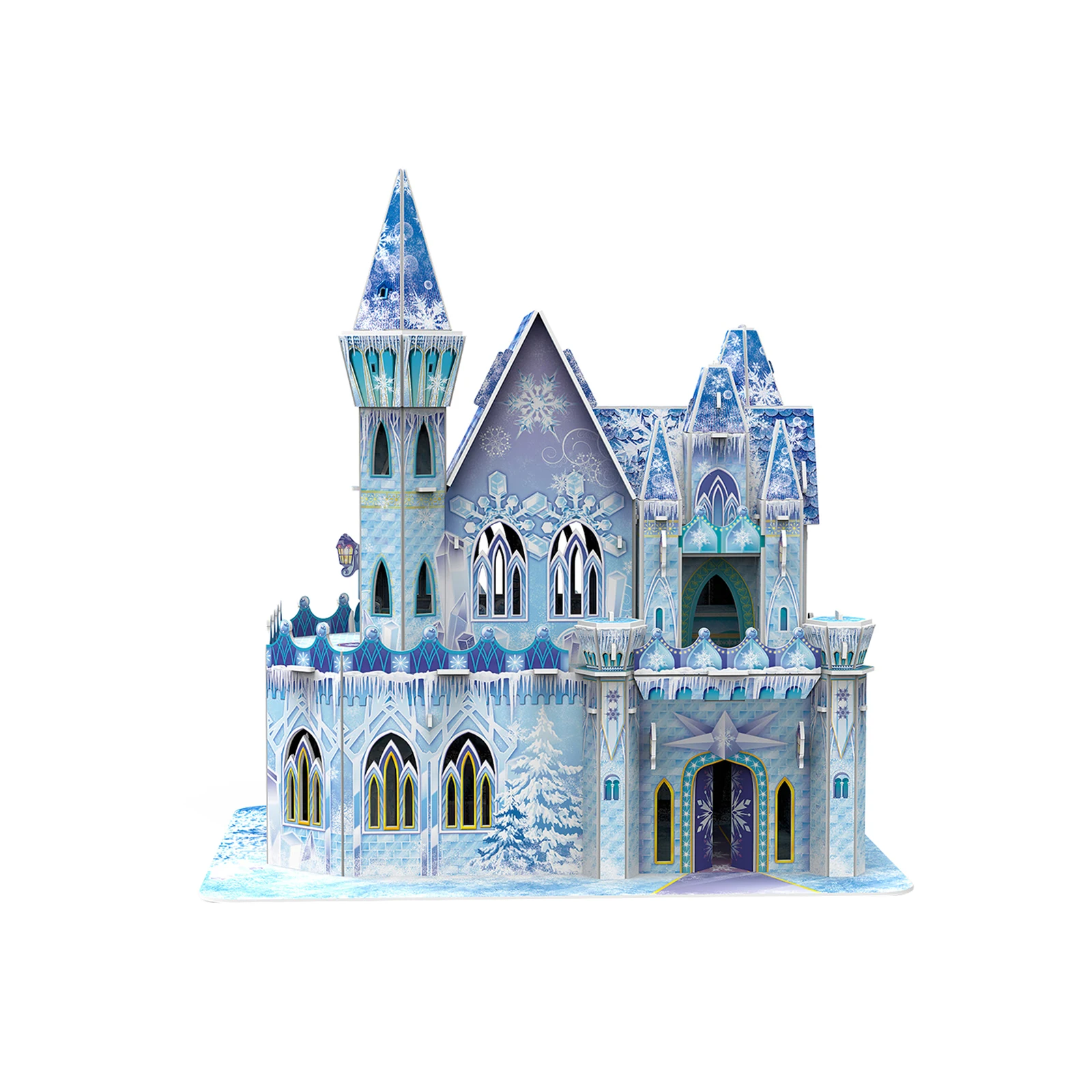 

Ice Castle Assemble Toy Funny Playing Building Block Interactive Paper 62pcs Assemble Model DIY Puzzling For 3 Age + Child Adult