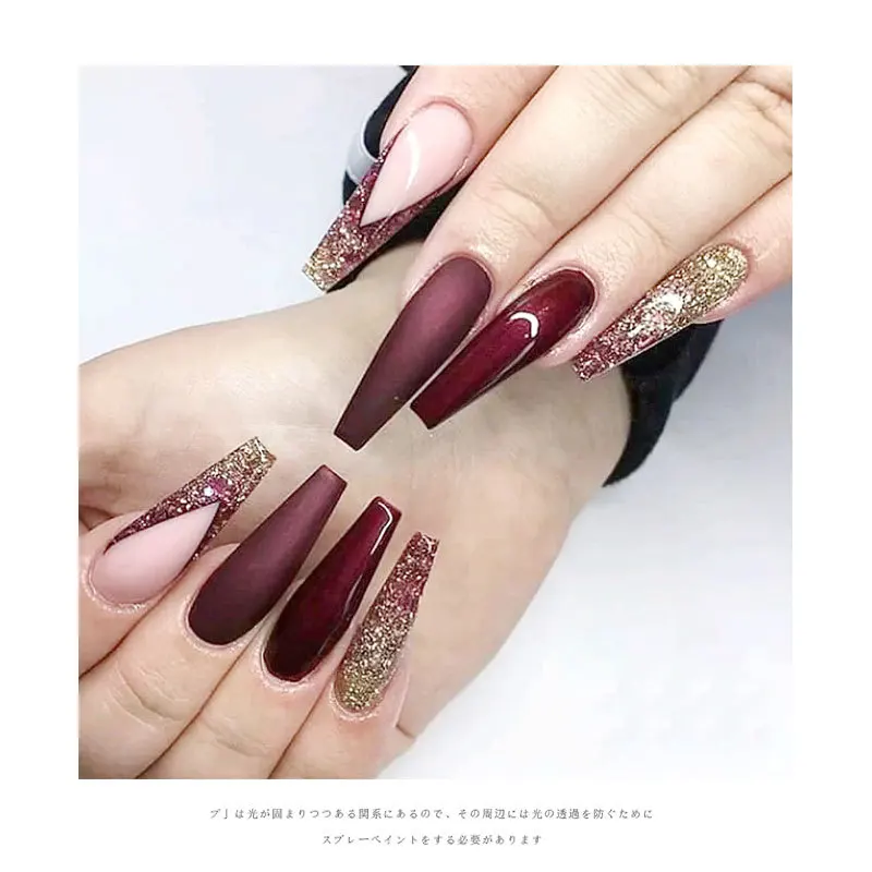 500 флуоресцентные длинные гвозди прозрачный натуральный гроб накладные ногти