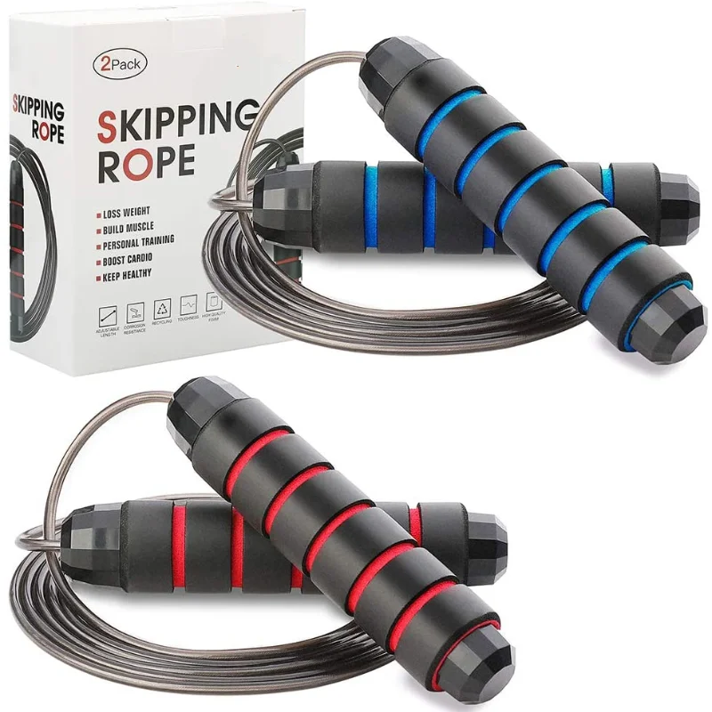 

2 Pack Speed Jump Rope and Adjustable Skipping Rope Cable Tangle-Free for Exercise
