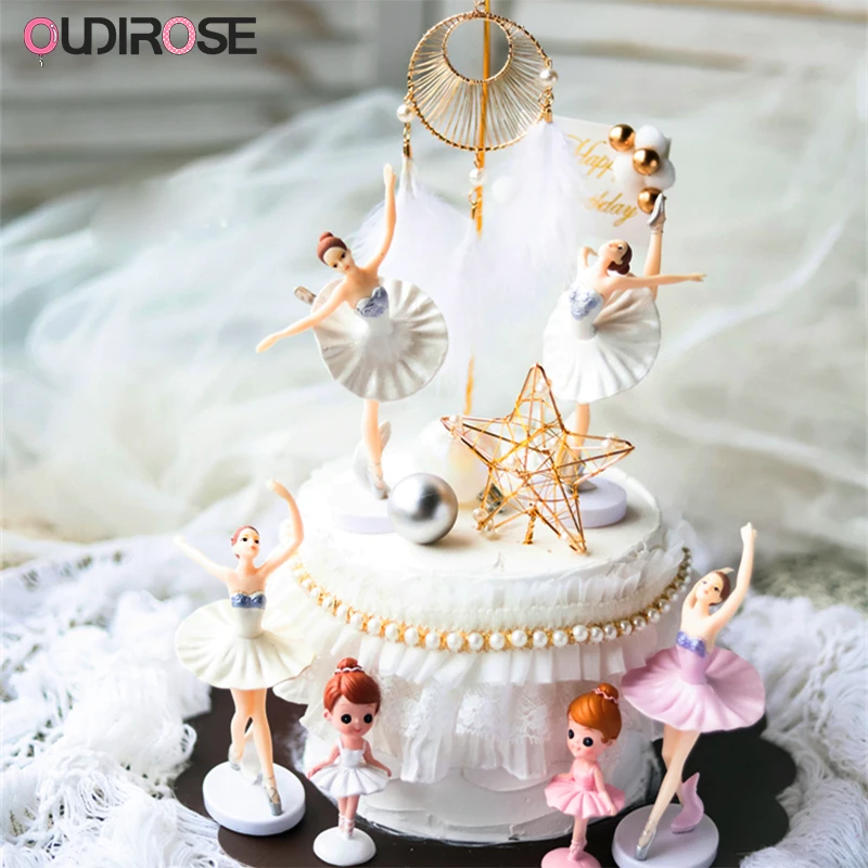Украшение для торта в виде танцовщицы девушек Ловец снов перо балерины принцессы