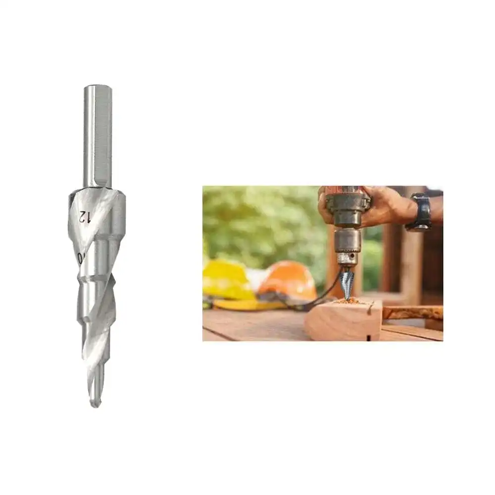 

4-12mm Metal Hss Step Cone Drill Bit Triangular Shank Drill Spiral Groove Step Drill Pagoda Multi-function Hole Cutter