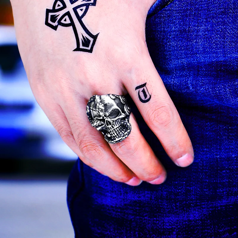 Байер новый магазин 316L нержавеющая сталь Дьявол череп мужские кольца смерти со