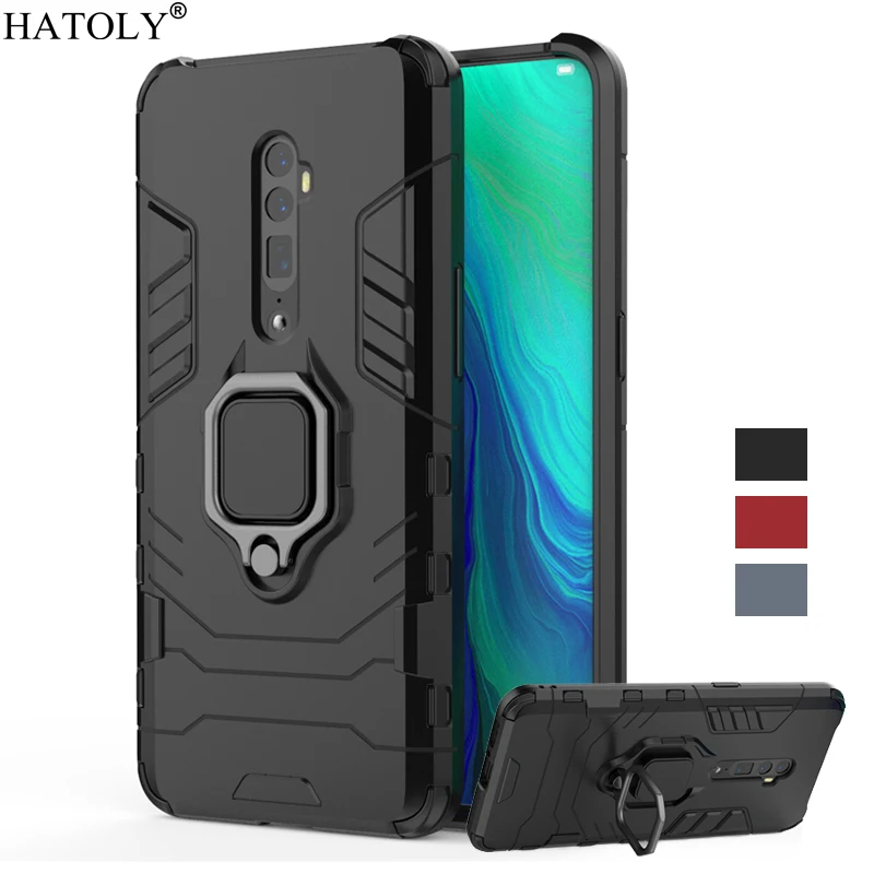 

Cover Oppo Reno 10x zoom Case Shockproof Armor Case Magnetic Finger Ring Stand Holder Phone Bumper Cover For Oppo Reno 10x zoom