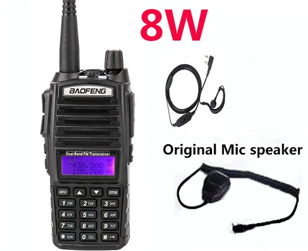 add speaker Cb радио оборудование полицейский сканер 8 вт Baofeng Uv-82 UV 82 Ham радиостанция любительский приемопередатчик uhf vhf радио рация 10 км - Цвет: add speaker