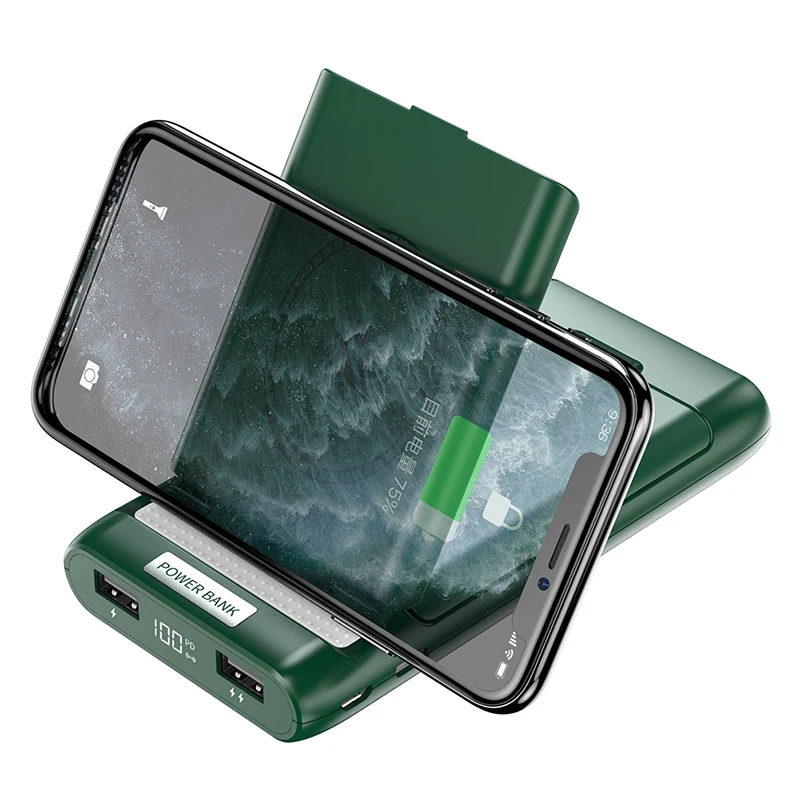 

Складной магнитный держатель для телефона, Универсальный 10 Вт, беспроводные зарядные устройства PD22.5W, внешний аккумулятор для быстрой заря...