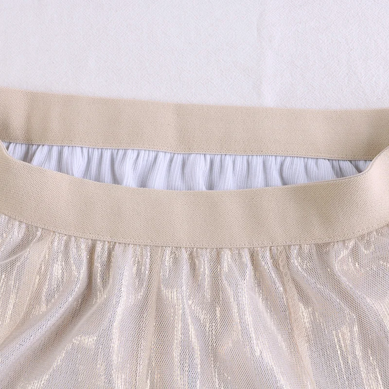 GIGOGOU блестящая Весенняя Летняя женская фатиновая юбка Эластичная Высокая талия