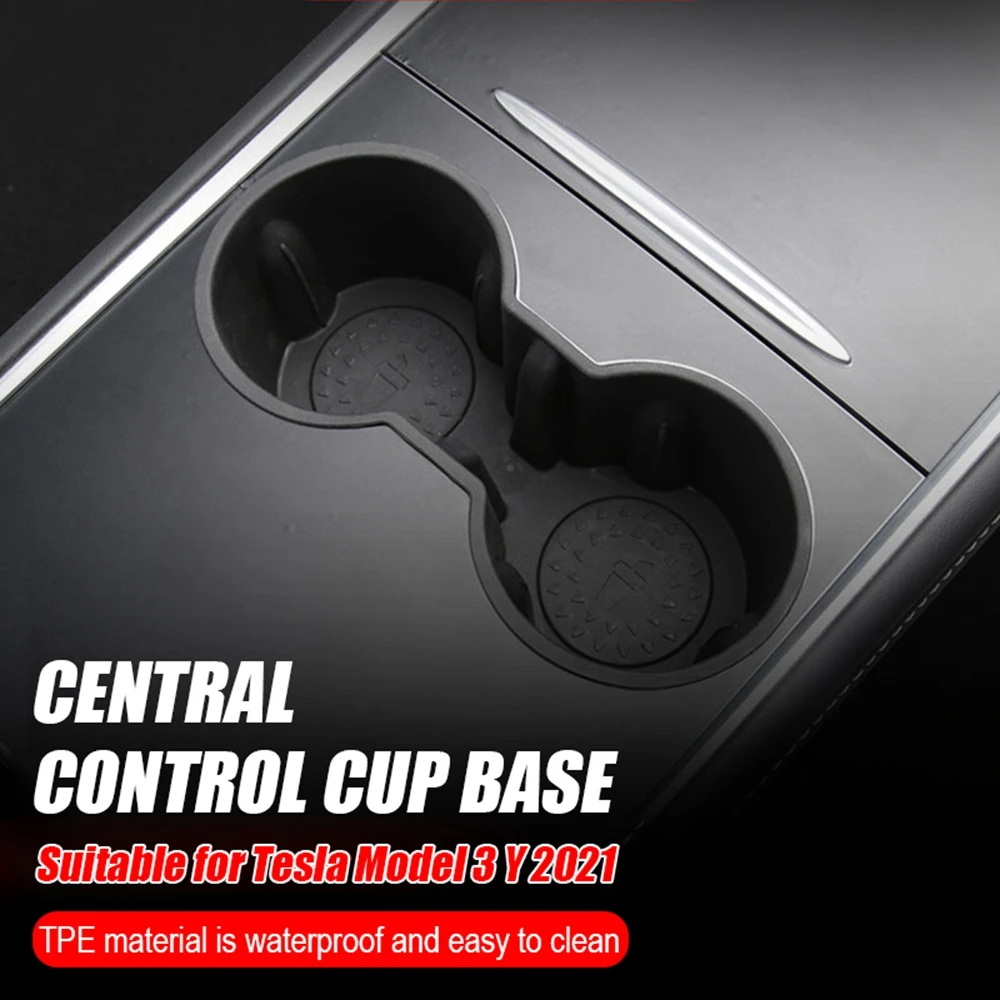 

Car Water Cup Holder Center Console Bottle Coffee Water Cup Holder for Tesla Model 3 Y 2021 Auto Interior Accessories