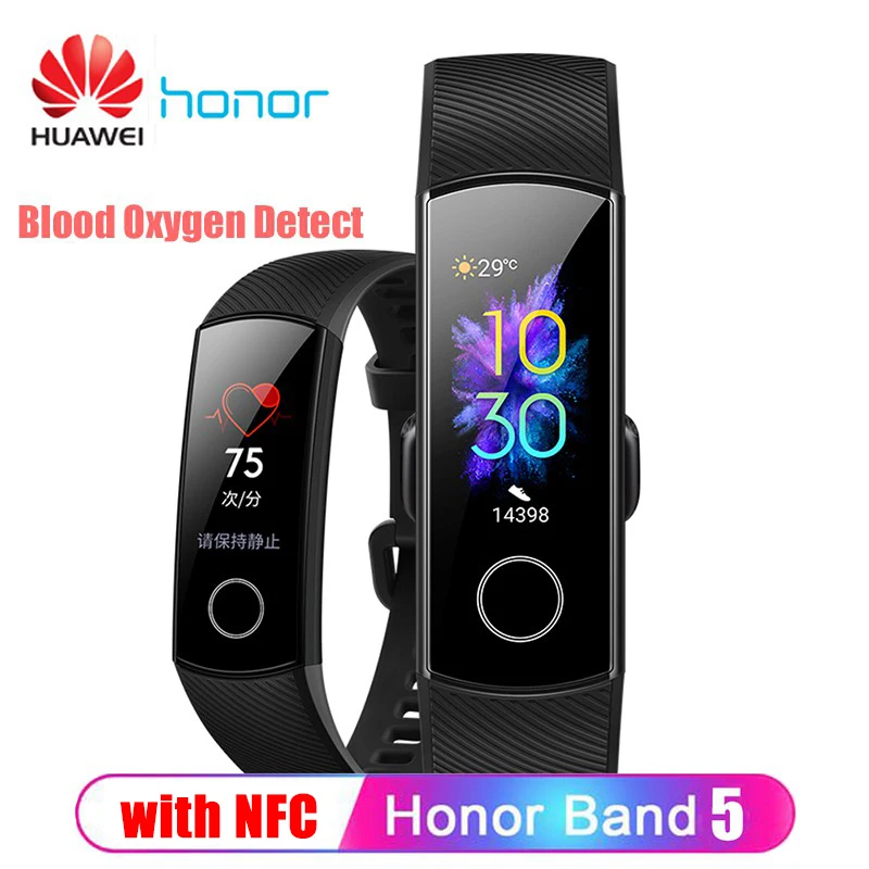 Оригинальный умный Браслет huawei Honor Band 5 NFC Оксиметр крови кислород сенсорный
