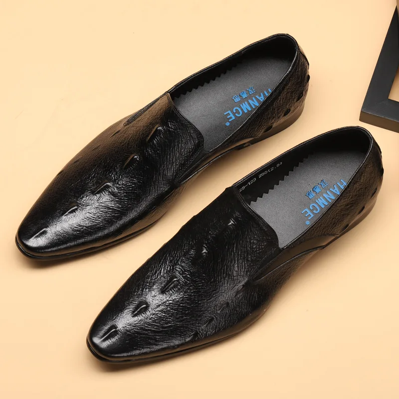

2021 Men Wedding Shoes Genuine Leather Handmade Banquet Casual Flat Fashion Vintage Leather Loafers Slip On Oxfords Size 44