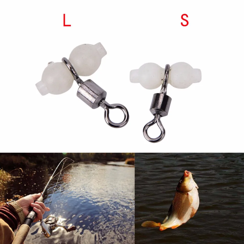 

New Arrival 30 Pcs Tackle Connector Rolling Swivels Luminous 3 way Fishing Swivels Rolling Swivels Sea Fishing Accessories