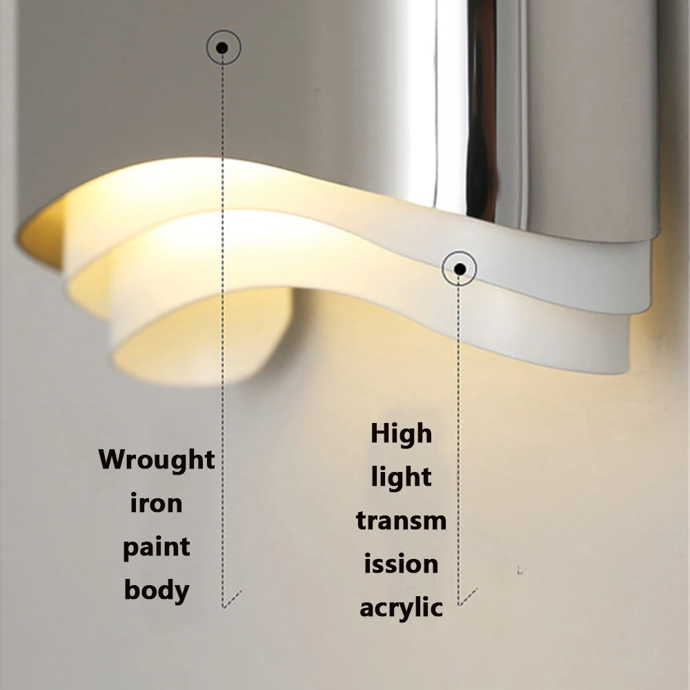 

Bedroom light simple modern wall lamp cafe bar hotel bedside small waist led stainless steel wall light AC85-265V