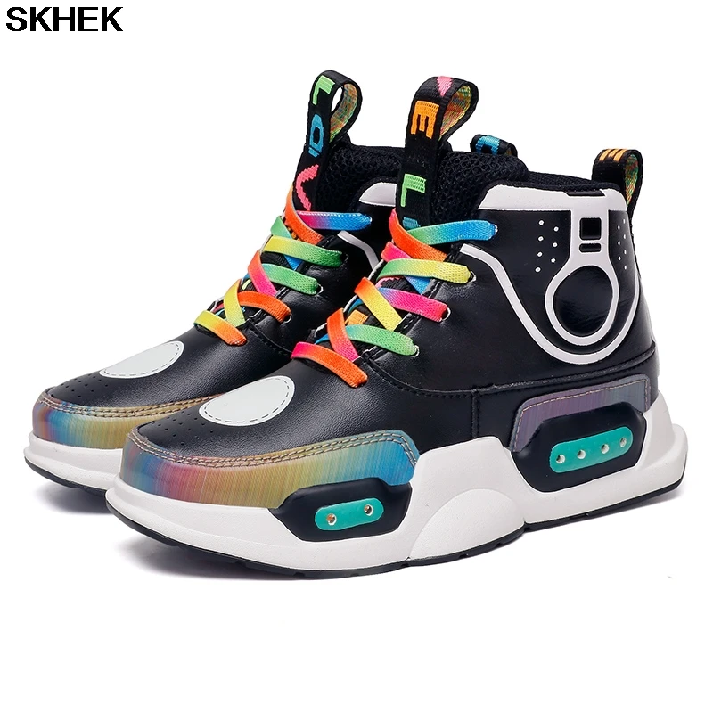 SKHEK 2021 Children USB Charge Colorful Led Back Light Shoes Mesh Girls Flash Luminous Sneakers Boys Glowing Kids | Детская одежда и