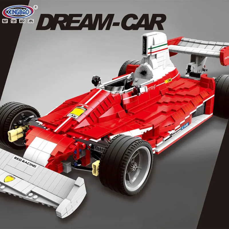 

XB03023 2405 PCS Series Racing Car The Formula Car Model Ferraris Model Building Kit Stacking Blocks Toys For Kids