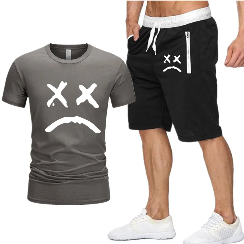 Love lil. Открытый спортивный костюм с принтом футболка + шорты модные тенденции в