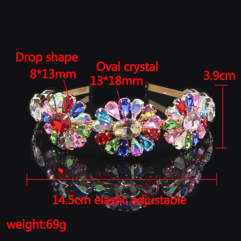 Тиары свадебные AINAMEISI модный ободок для волос с разноцветными кристаллами