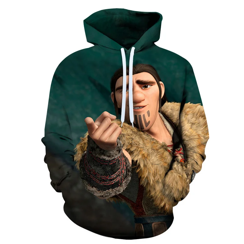 Модные мужские и женские толстовки с капюшоном 3D принтом Как приручить дракона